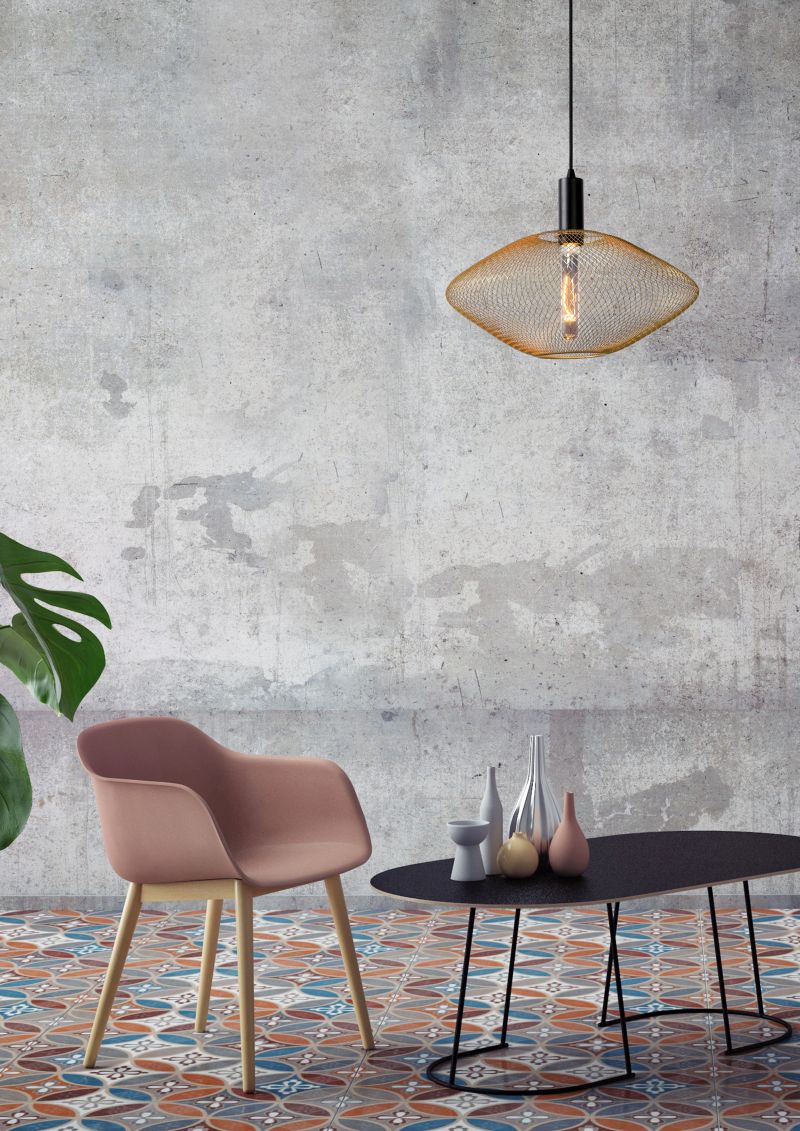 Lucide MESH - Závesné svietidlo - Ø 45 cm - 1xE27 - Matt Gold / Mosadz